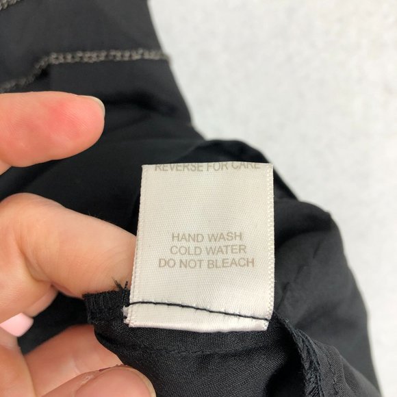 Line & Dot Women's Size Medium Black Chain Detail Sleeveless Crepe Blouse - Picture 10 of 12